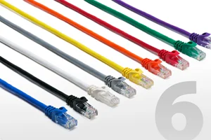 Cat6 UTP 550Mhz patch cable with easy squeeze clear strain relief boots.