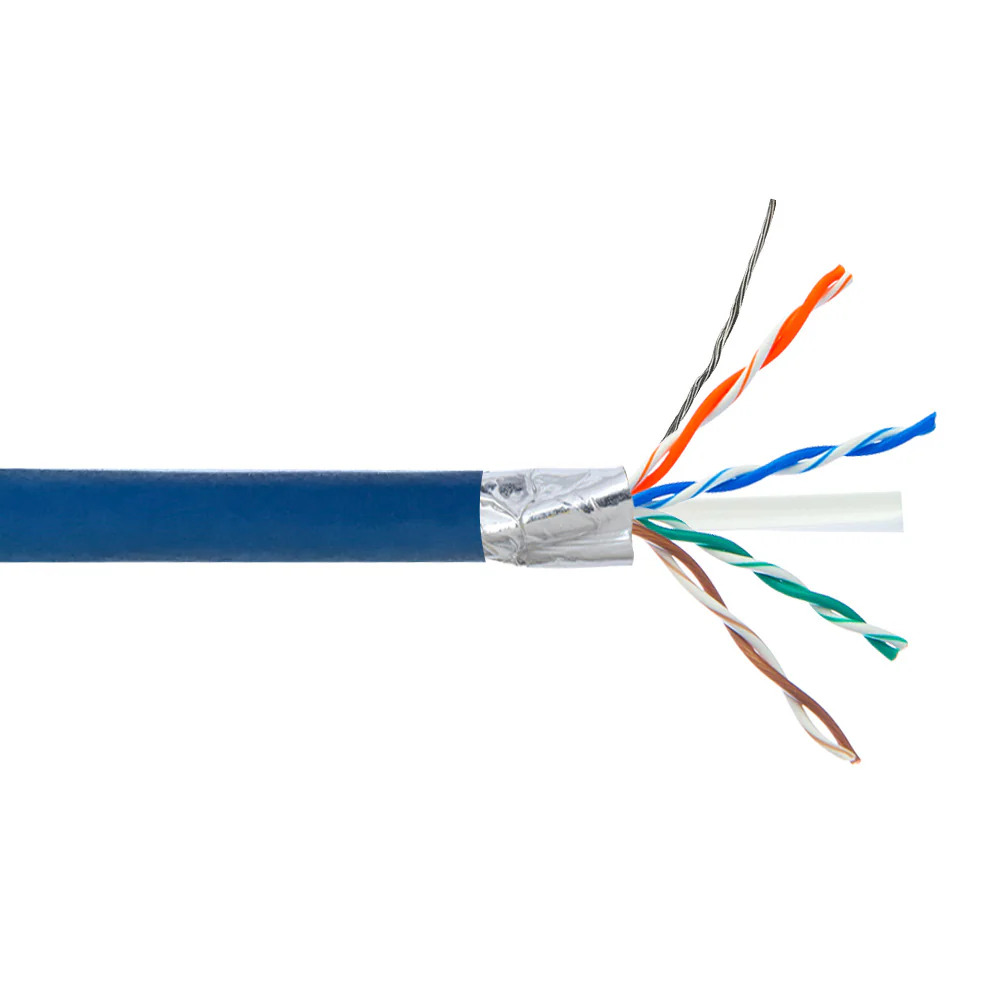 C6 CMR Riser FTP Stranded Shielded 4 Pair 24AWG Bulk Cable 1000ft package.