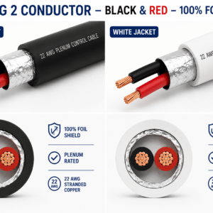 22 2c control cable black and white
